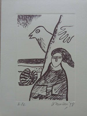 Corneille - VROUW / FEMME / ZW-W LITHO / 28x21cm / SIG / 1998 kopen? Bied vanaf 40!