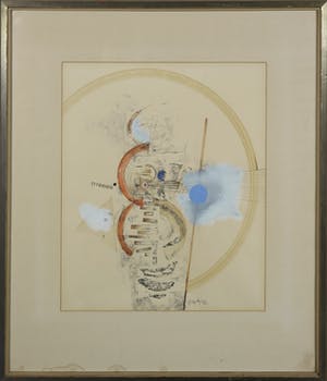 Jan Olyslager - Gemengde techniek op papier, Compositie 3 - Ingelijst kopen? Bied vanaf 150!