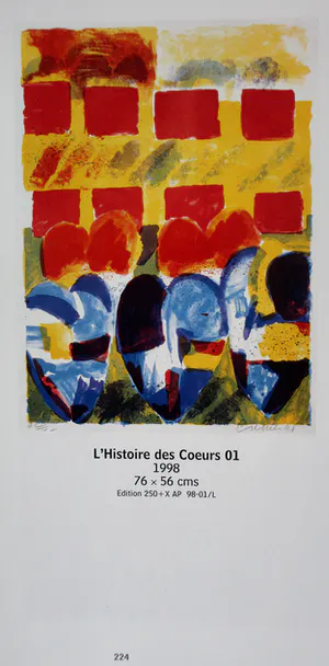 Jan Cremer - Zeefdruk: L'Histoire des Coeurs 01 - 1998 (nette lijst!) kopen? Bied vanaf 250!