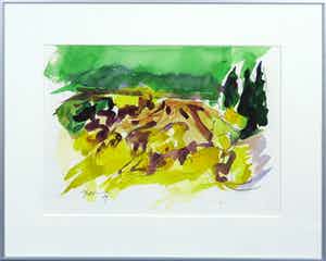 Piet Snoeren - Aquarel, Boslandschap verkocht voor € 1!