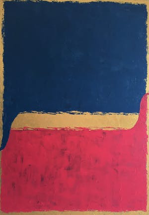 John Foppen - Blue over Red By Gold ........# K 04. XL . GROOT. kopen? Bied vanaf 175!