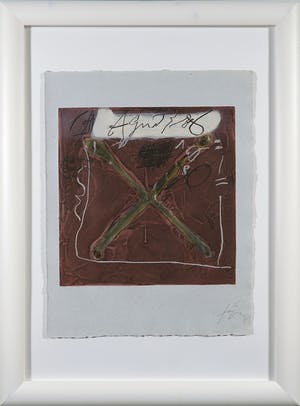Antoni Tapies - Carborundum, Zonder titel - Ingelijst kopen? Bied vanaf 1!