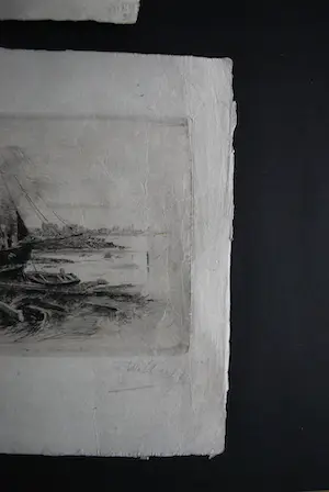 William Unger - 2 zeldzame handgesigneerde etsen (1x kleur) met strandgezichten/boten/kinderen kopen? Bied vanaf 60!