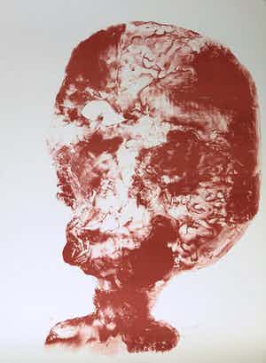Armando - Litho, Der Kopf Rot (Groot!) verkocht voor € 350!