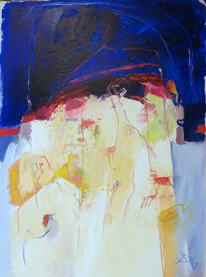 Franscz Witte - Acryl op papier, Zonder titel kopen? Bied vanaf 35!