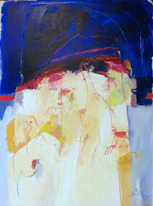 Franscz Witte - Acryl op papier, Zonder titel verkocht voor € 35!