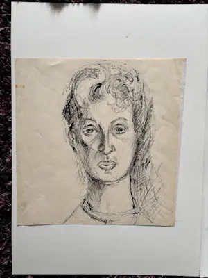 Gerard Schaperkotter - inkttekening van een vrouwenportret kopen? Bied vanaf 30!