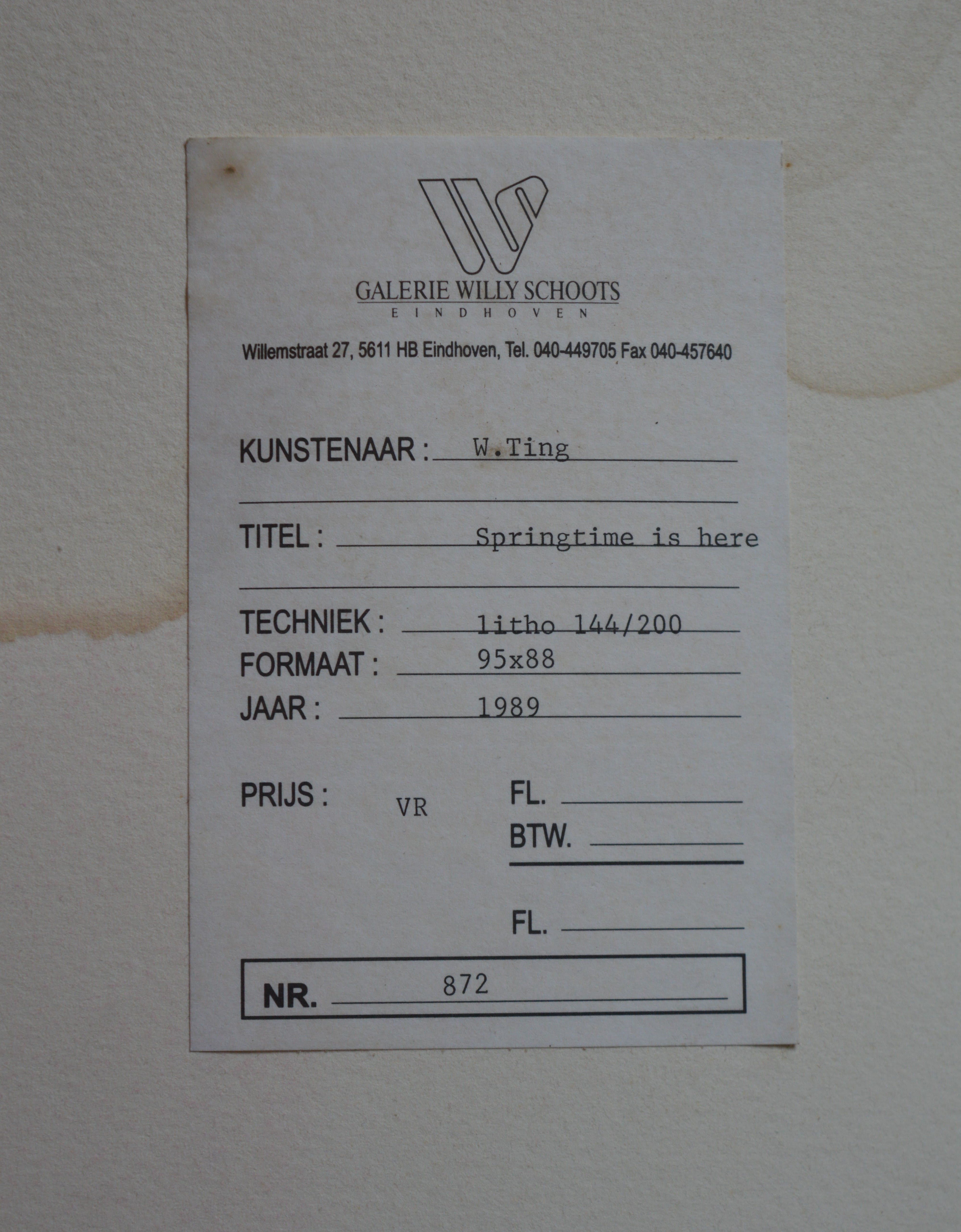 Walasse Ting - Springtime is here. kopen? Bied vanaf 1!