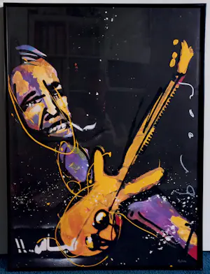 Herman Brood - De bassist, zeefdruk (netjes ingelijst) kopen? Bied vanaf 350!