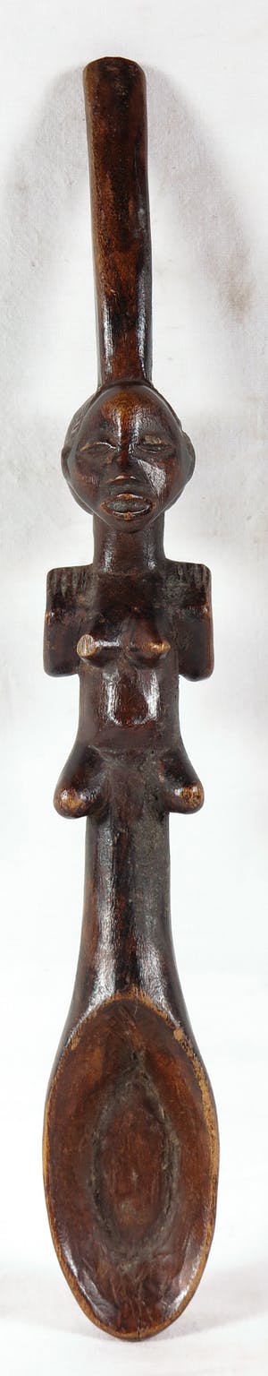 Luba - Ceremoniële lepel met een vrouwelijk figuur kopen? Bied vanaf 1!