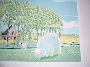 Marcus van Hoorn - Zeefdruk, Titel, "Hollandse Pyramide". kopen? Bied vanaf 35!