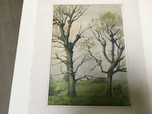 Goof Smit - Aquarel Gezicht vanaf Polderdijk/op Oudedijk .KETEL /SCHIEDAM 1946 kopen? Bied vanaf 400!