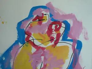 Anton Heyboer - Acryl en pastel , Symbolen – 79 x 53½ cm. kopen? Bied vanaf 125!