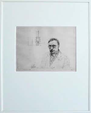 Co Westerik - Zelfportret met hand in glas verkocht voor € 275!