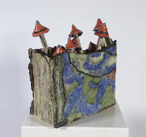 Miny Kruip-Pothof - Keramiek, Landschap met paddenstoelen kopen? Bied vanaf 50!