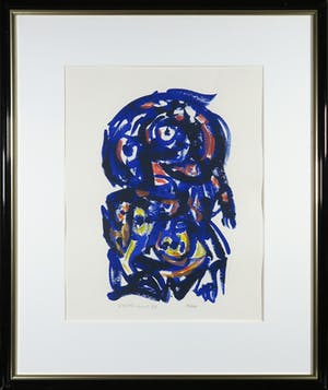 Theo Wolvecamp - Zeefdruk, Abstract figuur - Ingelijst kopen? Bied vanaf 150!