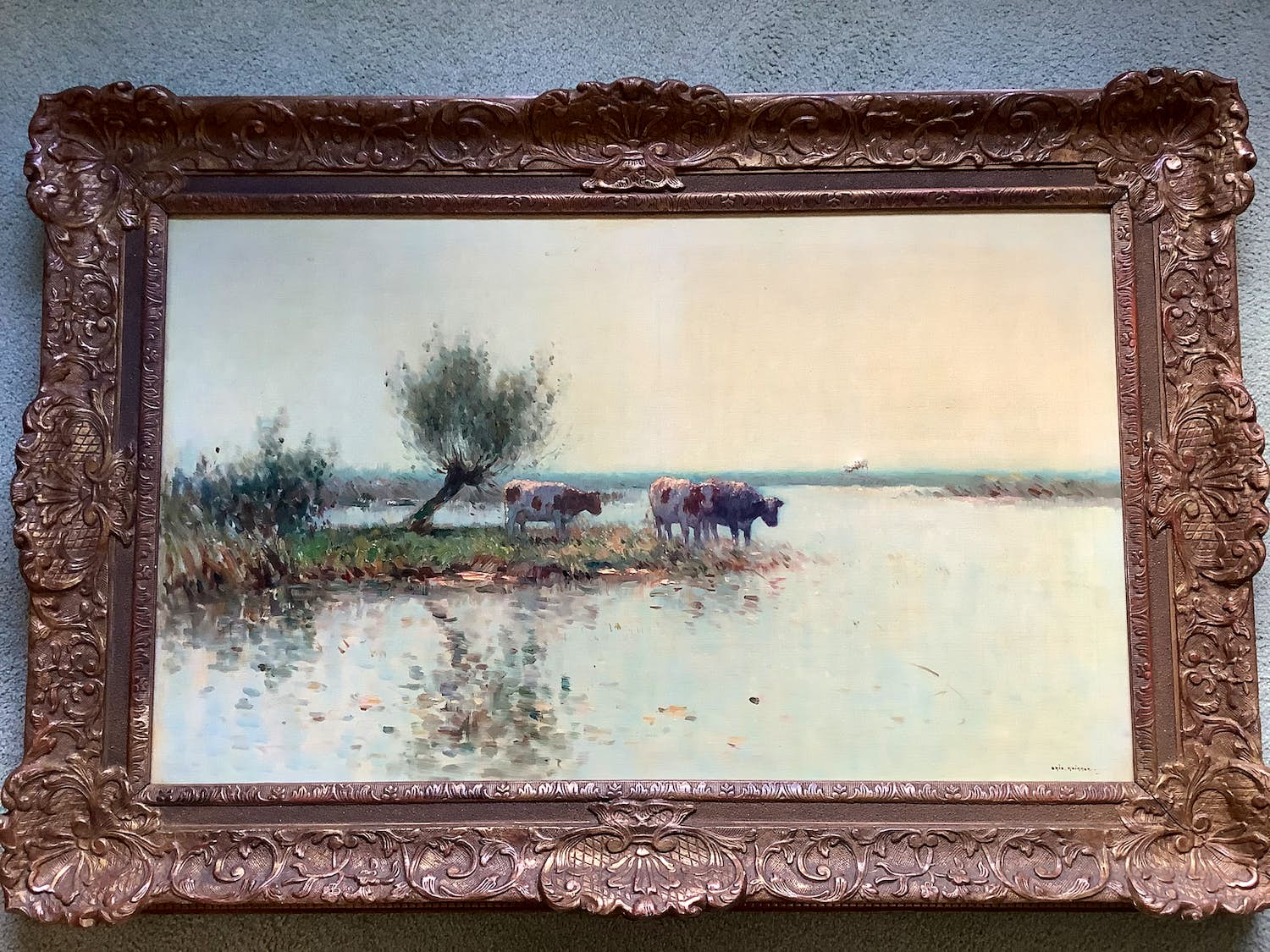 Aris Knikker - Koeien aan een plas verkocht voor € 300!