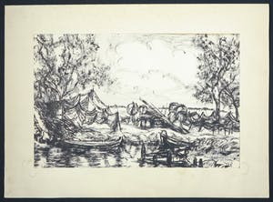 Rosamund de Perinello - Inkttekening, Landschap kopen? Bied vanaf 1!