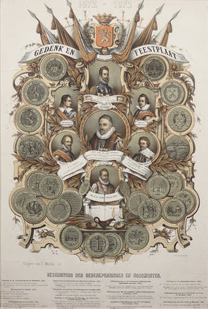 Niet of onleesbaar gesigneerd - Kleurenlitho, Gedenk en Feestplaat - Ingelijst kopen? Bied vanaf 1!