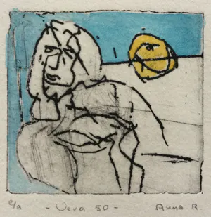 Anna Reinders - "Vera 50" | kleuren ets/aquatint (e/a) - ingelijst kopen? Bied vanaf 29!