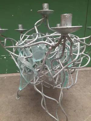 Brand van Egmond - Kandelaar gegalvaniseerd ijzer met glas kopen? Bied vanaf 200!