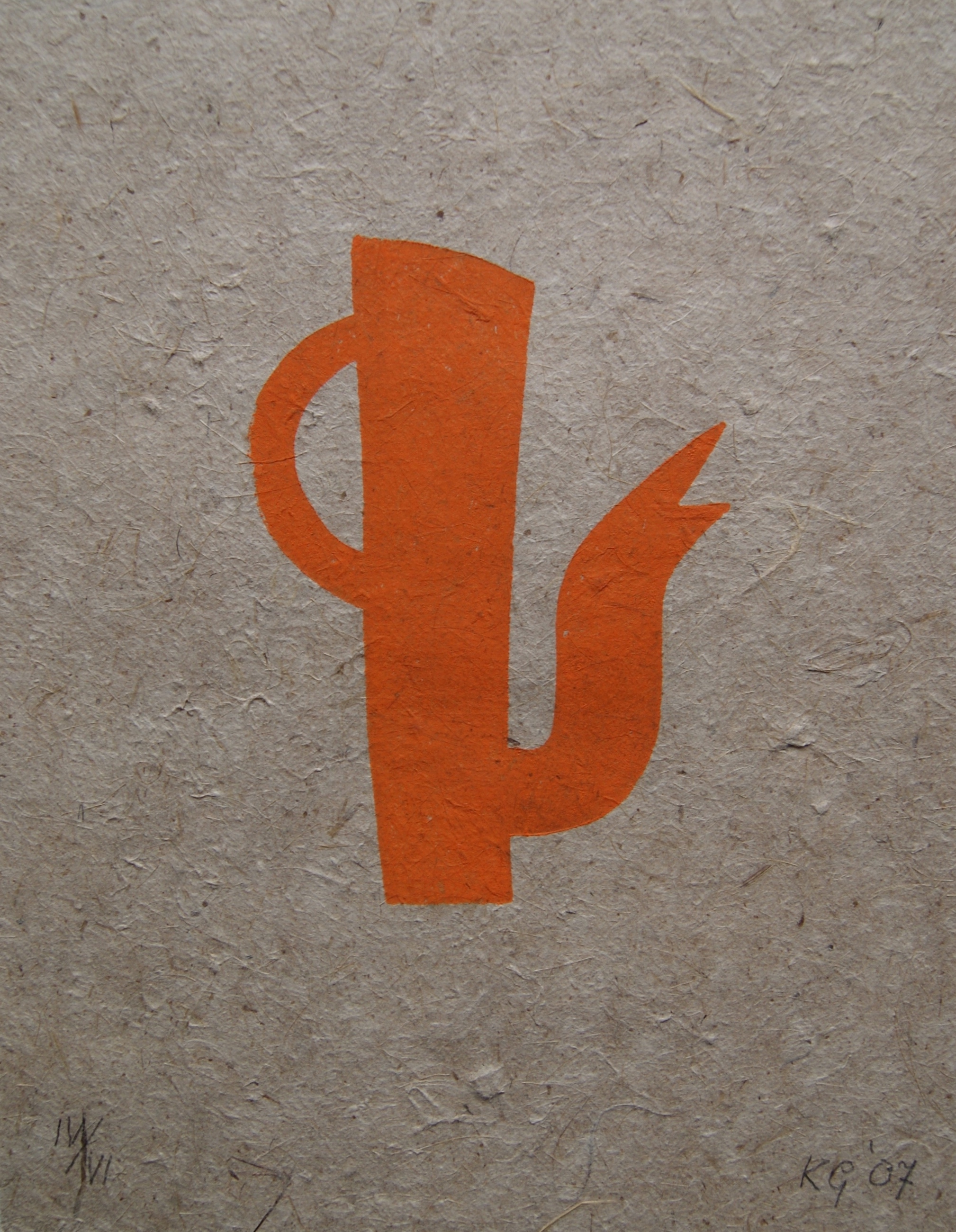 Klaas Gubbels - houtdruk 'Oranje kan' - 2007 - oplage IV/VI verkocht voor € 265!