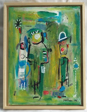 Jasper Banen - Acrylverf op doek , ingelijst , “De verhalenverteller” – 2006 kopen? Bied vanaf 85!