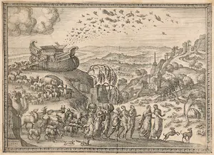 Buy Pieter van den Borcht - Ets, Noach, zijn familie en de dieren verlaten de ark? Bid from 1!
