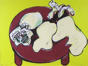 Jan Sierhuis - Zeefdruk, Compositie in geel - Ingelijst kopen? Bied vanaf 1!