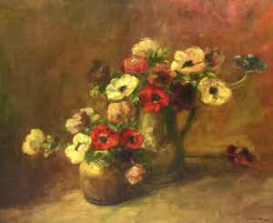 Emanuel van der Ven - C4806-2, Stilleven met anemonen verkocht voor € 100!