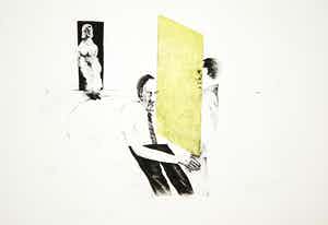 Kees Spermon - Zeefdruk, Conversation piece yellow verkocht voor € 40!