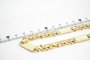 116- Lang en zwaar (100+gr) 18krt geel-gouden Konings collier - plat model kopen? Bied vanaf 3940!