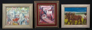 Pieter Haan - Acryl op doek en board, Lot van drie voorstellingen - Ingelijst kopen? Bied vanaf 1!