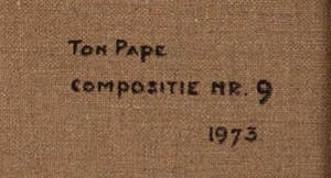 Ton Pape - Compositie no. 9 - 1973 - acrylverf op doek - BKR Den Haag kopen? Bied vanaf 20!