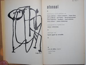 Buy Simon Vinkenoog - 3x: Gesign. gedicht, opl. 200 +"Atonaal" 1952 (ill. K.Appel/Corneille) +H.Claus? Bid from 65!