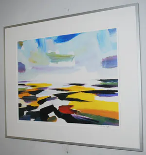 Eddy Sikma - Waddenzee - zeefdruk - zuurvrij ingelijst kopen? Bied vanaf 100!