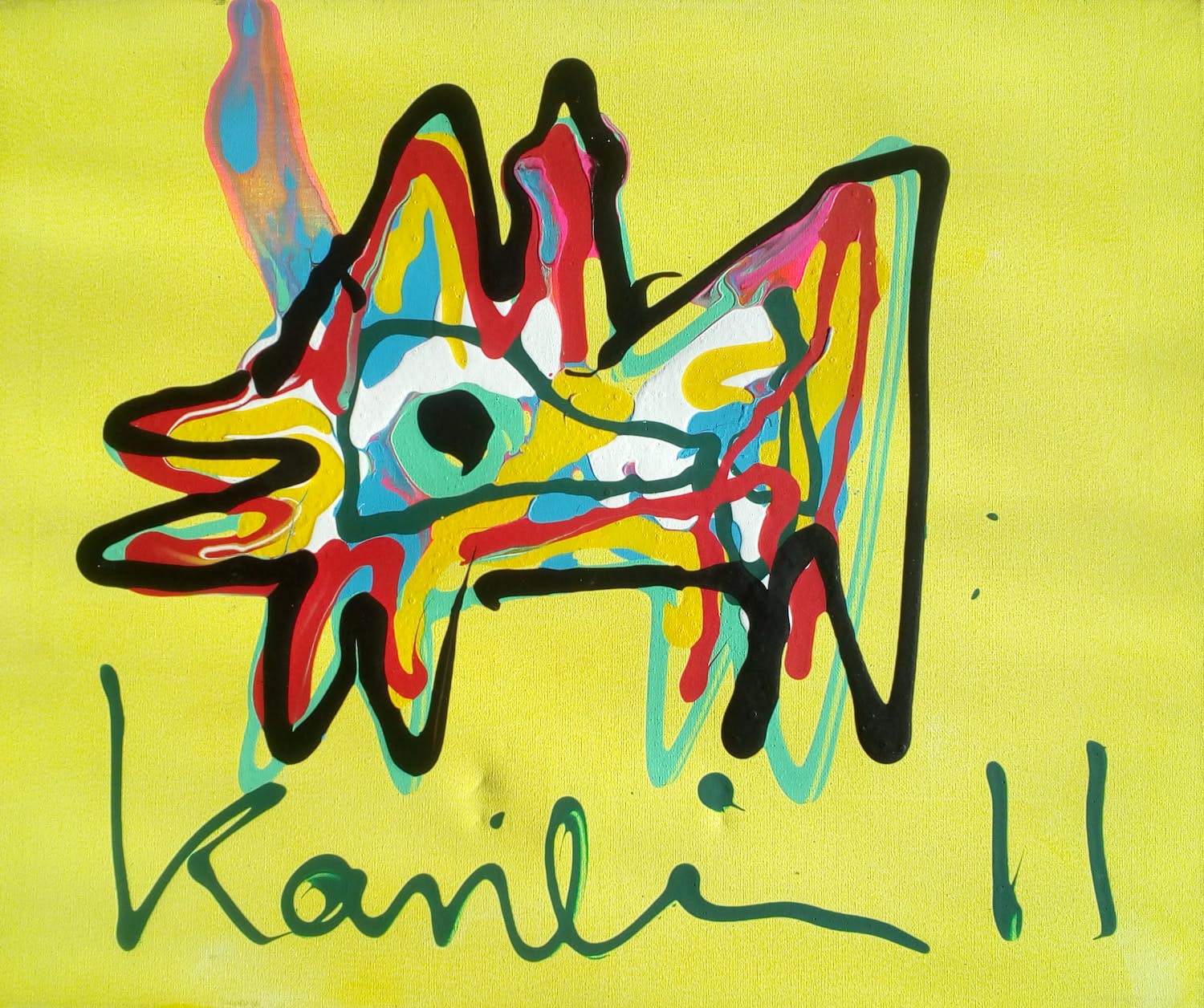 Jacob Kanbier - Schilderij, acryl op doek: Doggy - LAGE STARTPRIJS! kopen? Bied vanaf 25!