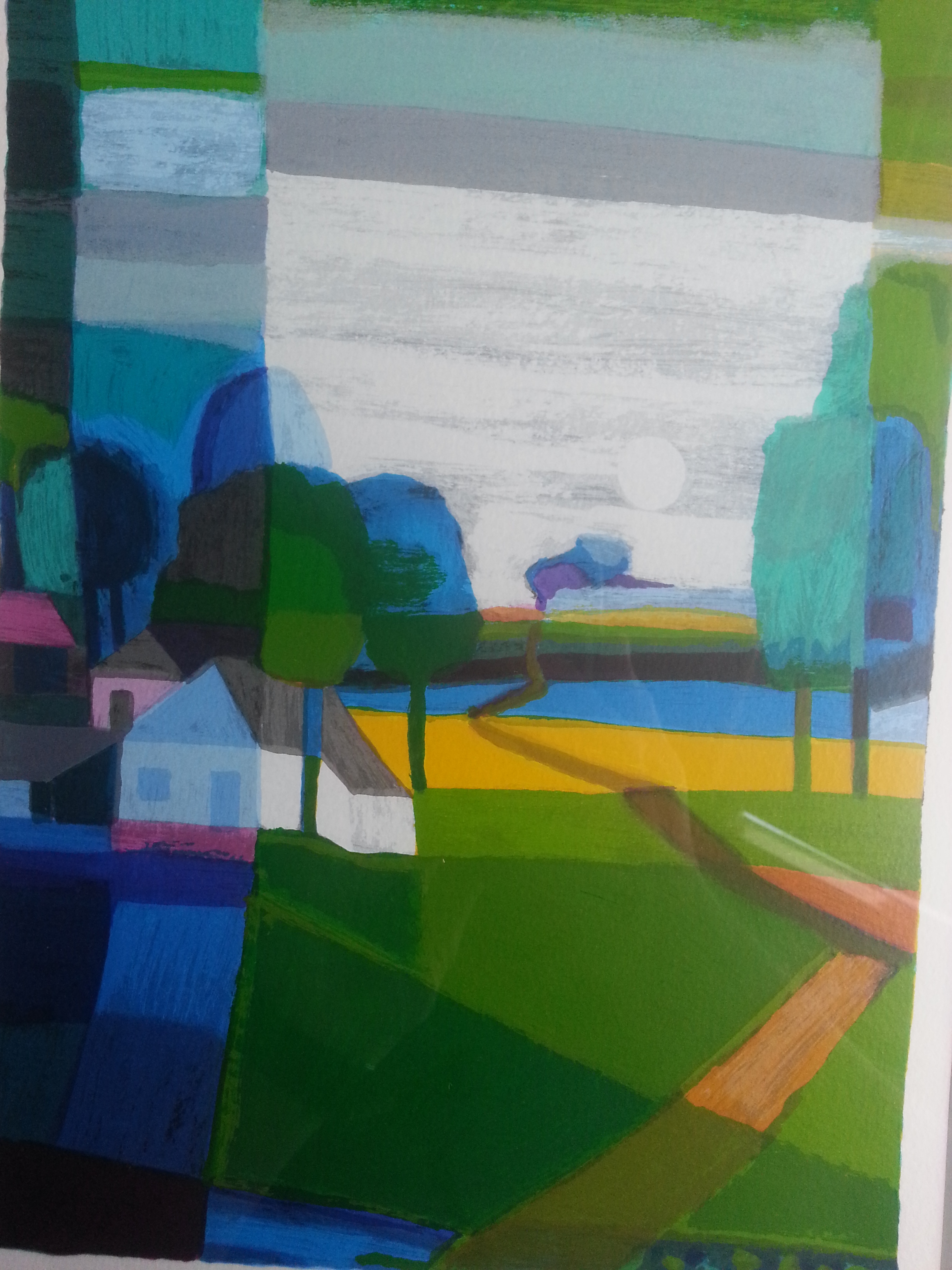 Ton Schulten - Landschap met huizen en bomen verkocht voor € 295!