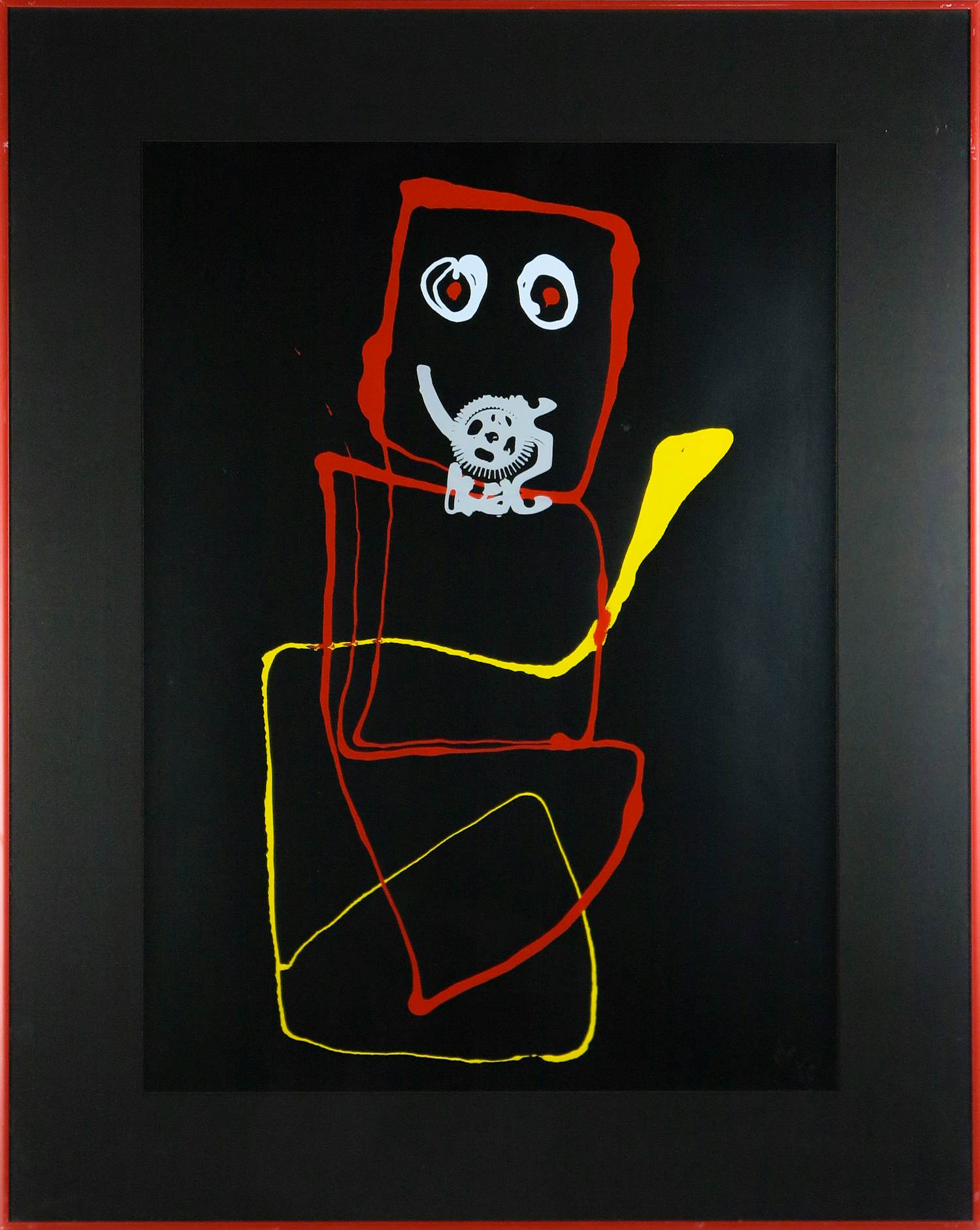 Theos - Zeefdruk op papier, Happy Family 1 - Ingelijst kopen? Bied vanaf 35!