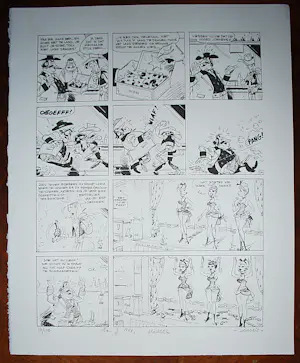 Morris - zeefdruk (uit Lucky Luke nr. 3 'Dalton City')- gesigneerd, opdracht en genummerd kopen? Bied vanaf 125!