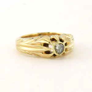14k geelgouden ring met roos geslepen diamant tot. 0.06ct - 6.0 gram kopen? Bied vanaf 440!
