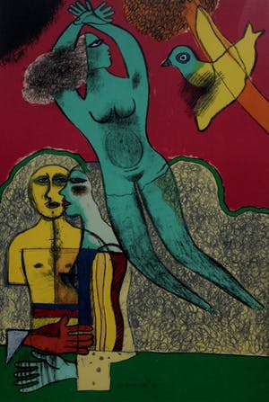 Corneille - Grote ingelijste litho - 1983 kopen? Bied vanaf 399!