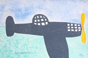 Klaas Gubbels - houtdruk met de hand ingekleurd verkocht voor € 225!