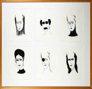 Henk Visch - Zeefdruk, Portretten - Ingelijst verkocht voor € 100!