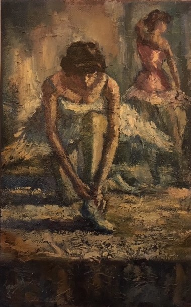 Jan Beaufort - olieverf, ballerina's verkocht voor € 120!