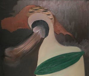 Sieg Maandag - Olieverf op doek, De grote masturbator kopen? Bied vanaf 100!