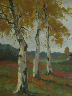 Andries Verleur - Groot olieverfschilderij, Landschap met schaapskooi – ingelijst – 1917 kopen? Bied vanaf 1!