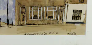 Arien van Waterland - Inkttekening, Noordwijk aan Zee - Ingelijst kopen? Bied vanaf 35!