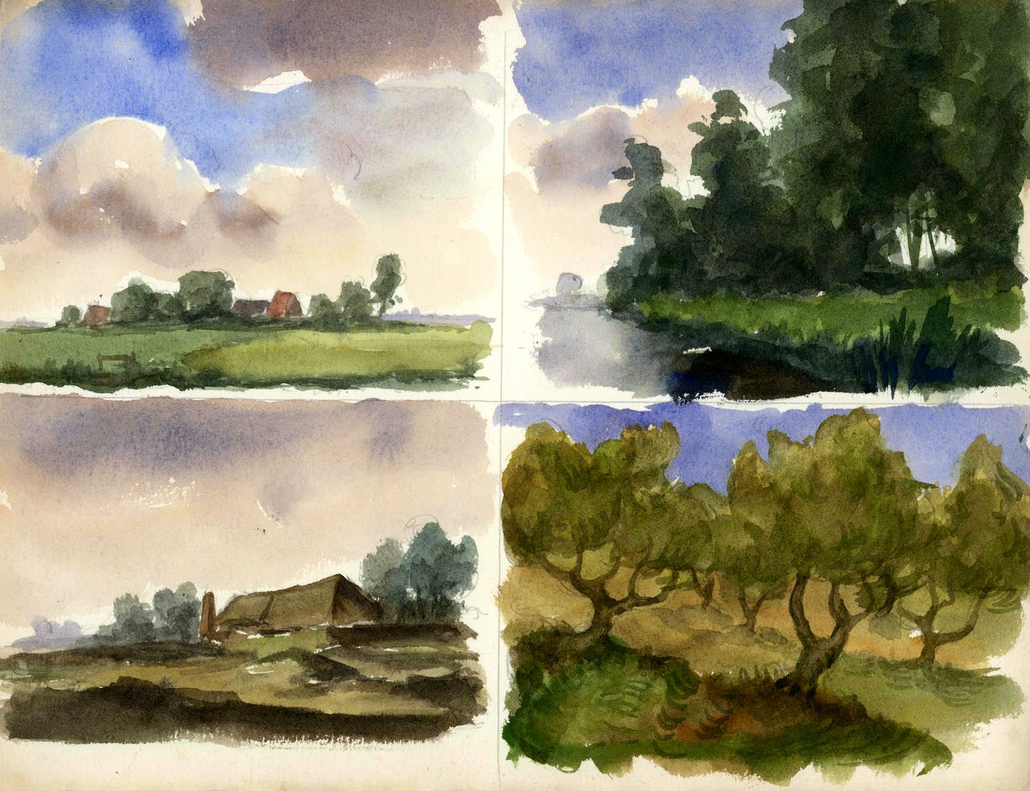 Johannes Hessel Brolsma - Les 7 - landschappen in verschillende composities - 21540 kopen? Bied vanaf 25!