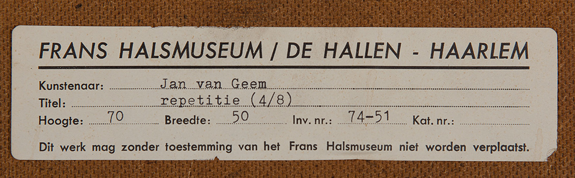 Jan van Geem - Repetitie - Linosnede - gesigneerd r.o. - oplage 4/8 ex. - 1972 kopen? Bied vanaf 10!
